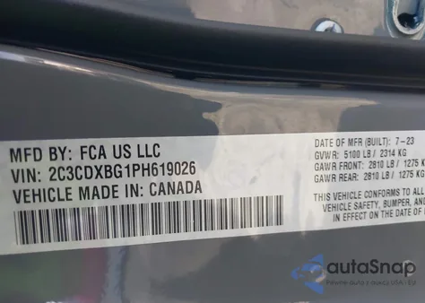 2023 Dodge Charger Sxt from USA, damaged, VIN 2C3CDXBG1PH619026